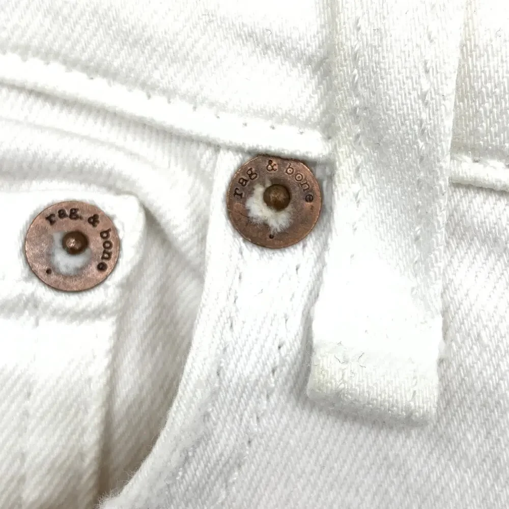 Rag & Bone Nina High Rise Flare Leg Jeans Womens Size 26 Summer White Distressed